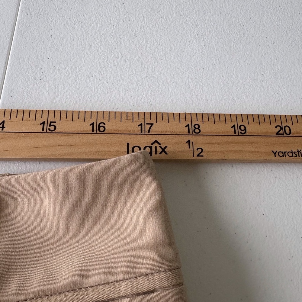 Rafaella Tan Petite Size 10 Pants Ankle Front Zip & Button Career Office Stretch - Picture 9 of 12